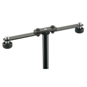 K&M 23510 Moveable Stereo Microphone Bar (Black)