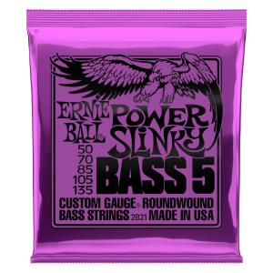 Ernie Ball 2821 Power Slinky 5-String Nickel Wound Electric Bass Strings - 50-135 Gauge